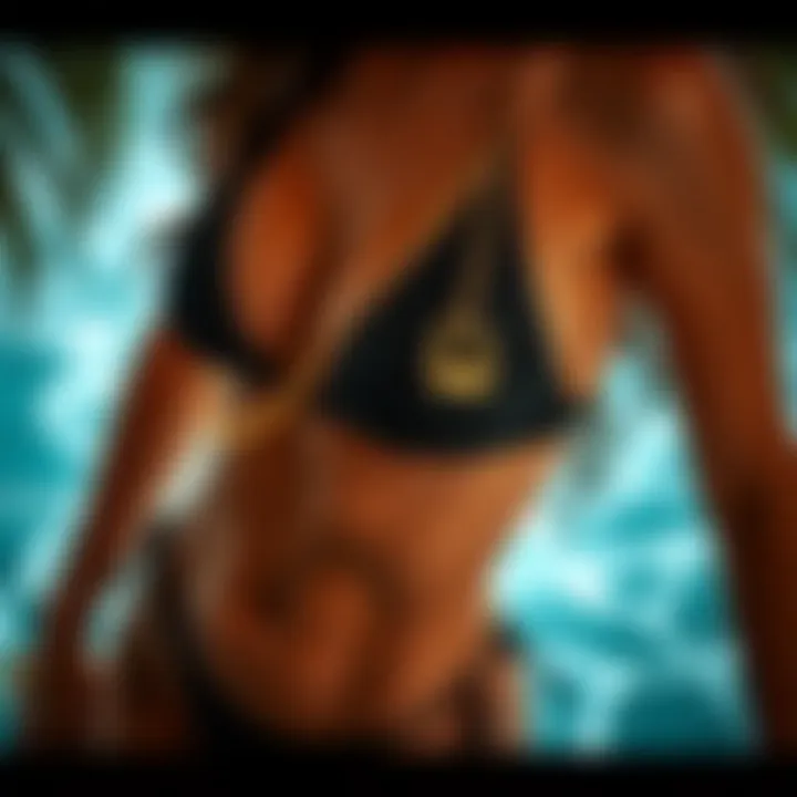 Magnificent The Allure of the Black Bikini with Gold Chain Magnificent The Allure of the Black Bikini with Gold Chain