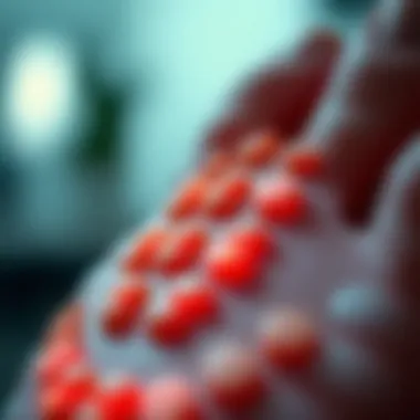 Close-up view of acupressure nodes on a slipper