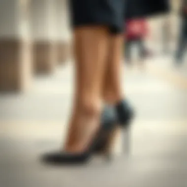 Chic high heel shoes paired with trendy outfits