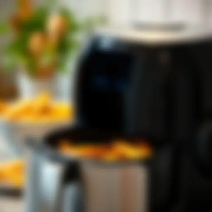 Air Fryer Featuring a Non-Stick Liner An air fryer with a liner inside it