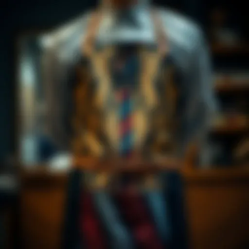 Stylish barber apron showcasing unique fabric and design