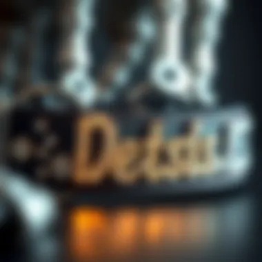 Close-up of a custom-engraved bling name collar with decorative elements