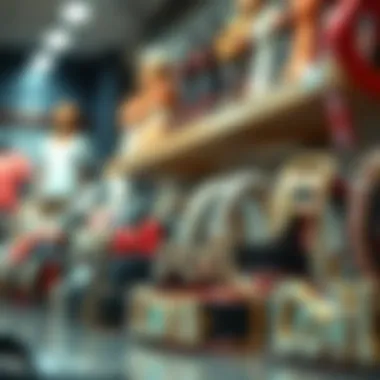 A variety of bling name dog collars displayed in a pet boutique