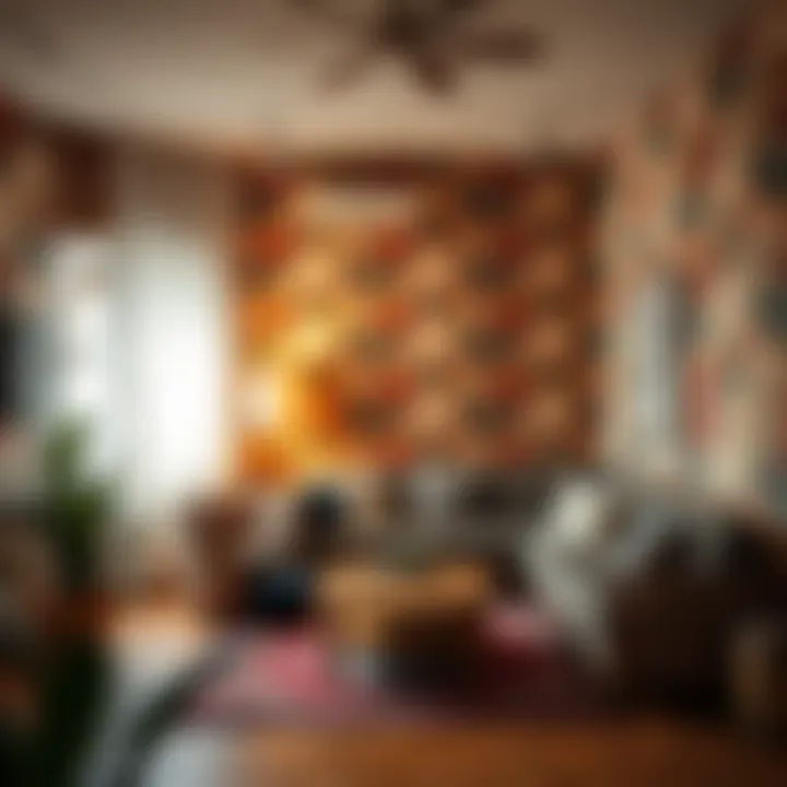 Aesthetic transformation of a room using bohemian contact paper