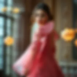 Elegant butterfly sleeve formal dress showcasing intricate design