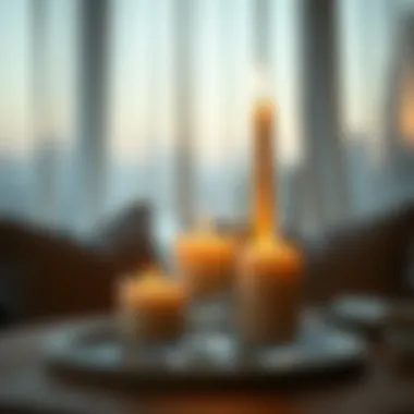 Candle vase set arranged for a cozy evening