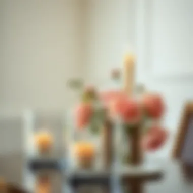 Elegant candle vase set with floral arrangement