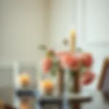 Elegant Candle Vase Set with Floral Arrangement Elegant candle vase set with floral arrangement