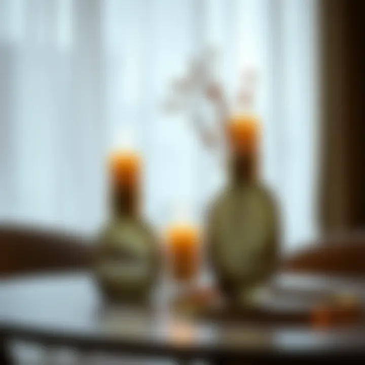 Modern minimalist candle vase set on a stylish table