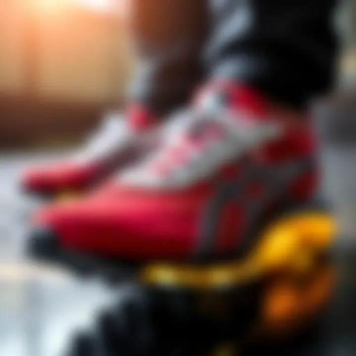 Close-up of advanced technology in sports shoe design