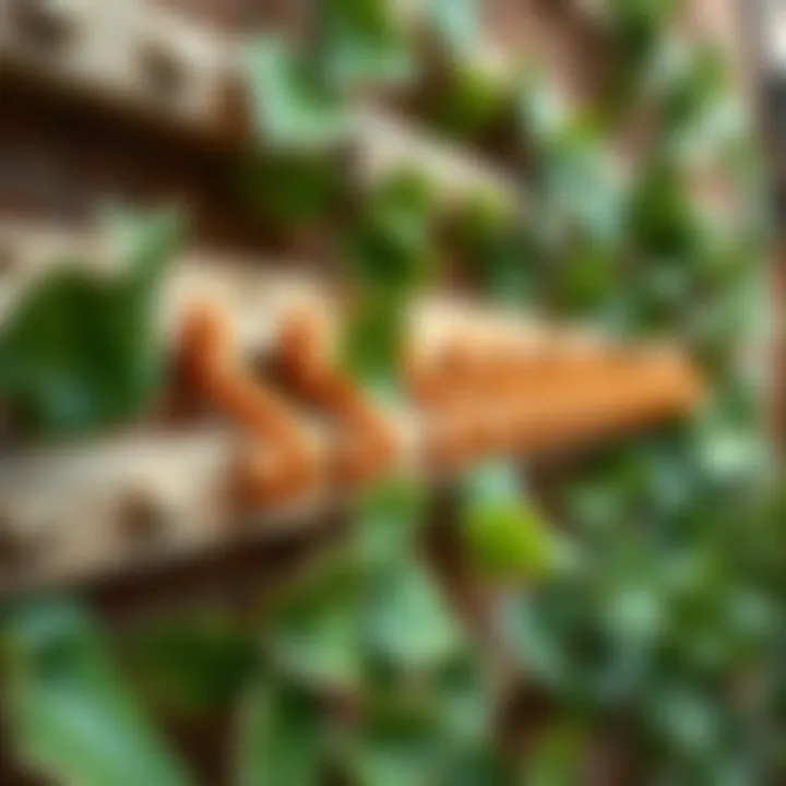 Close-up of high-quality vine wall clips showcasing durability