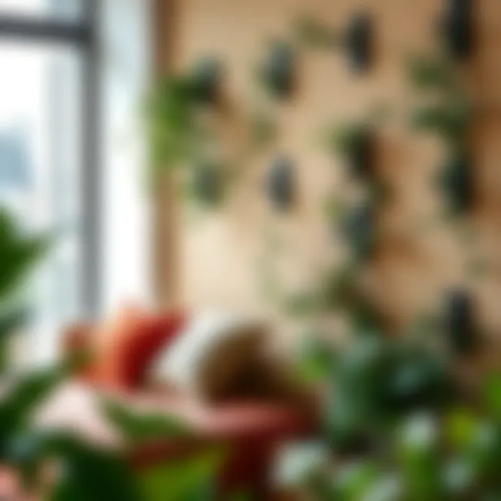 Stylish indoor decor enhanced by strategically placed vine wall clips