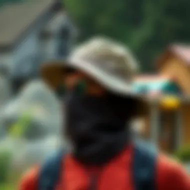 Variety of hiking hats with neck covers in different styles