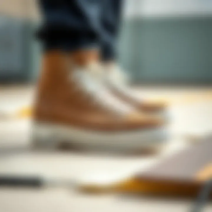 Quality Materials in Wheel Skate Shoes Close-up of wheel skate shoes emphasizing material quality and craftsmanship