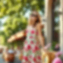 Elegant floral sun dress perfect for summer outings