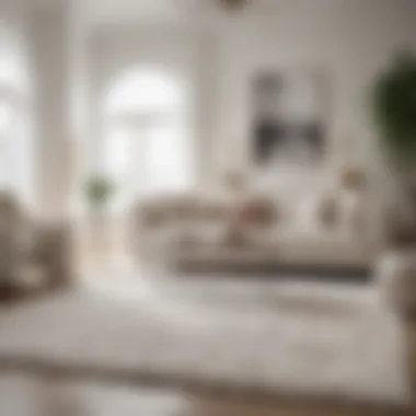 Elegant living room featuring a plush white rug