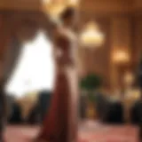 Sophisticated Evening Attire Elegant evening gown showcased in a lavish setting