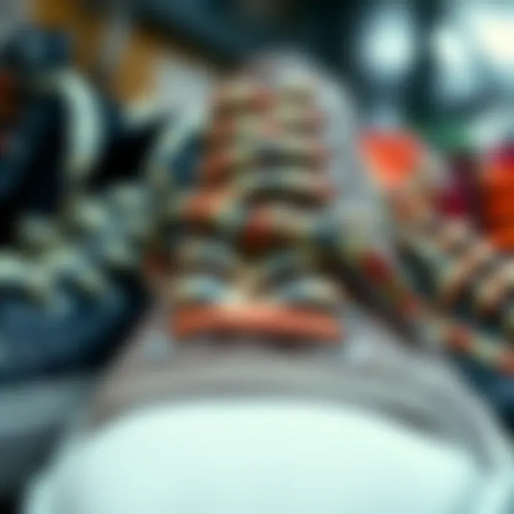 Diverse Range of Dual Colored Shoelaces Fashionable display of various dual colored shoelaces