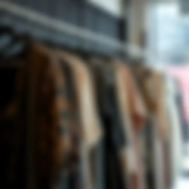 Diverse Plus Size Clothing Collection from Emery Rose An array of Emery Rose plus size clothing displayed on elegant hangers, emphasizing variety.