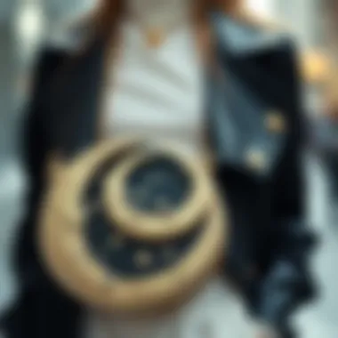 Fashionable outfit styled with a moon and stars purse