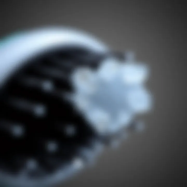 Close-up of silicone bristles for effective cleansing