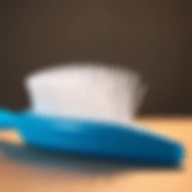 Silicone hair brush showcasing flexibility