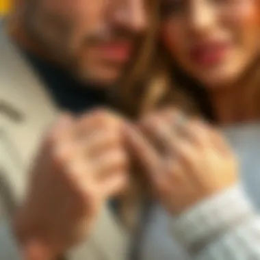 Matching Rings Symbolizing Commitment Stylish couple wearing matching rings that reflect their bond and commitment