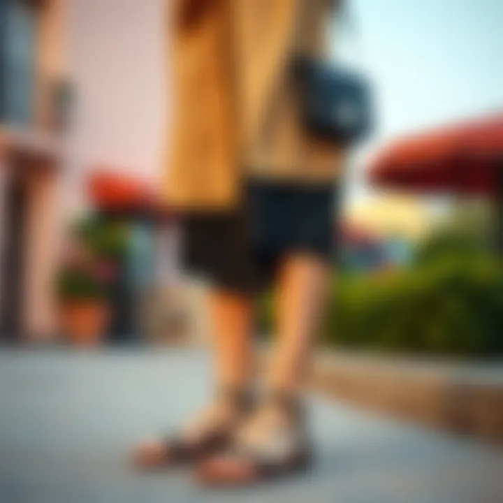 Stylish Outfit Pairing with Black Sandals Stylish outfit pairing with black single strap sandals