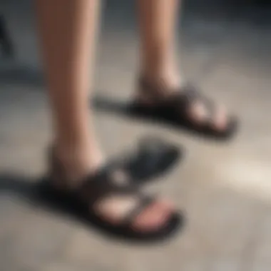 Cultural significance of black flat sandals represented in a fashion context