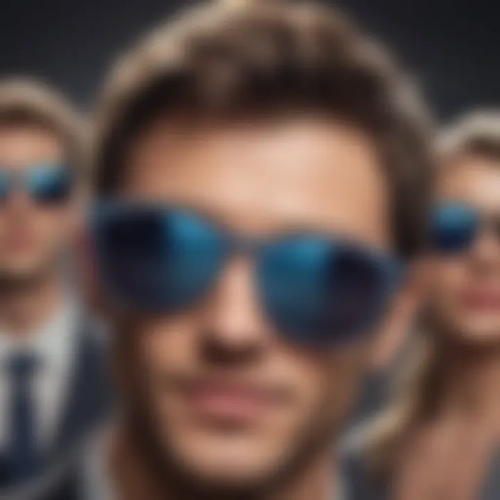 Different styles of bachelor party sunglasses