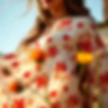 Floral Elegance in Bohemian Fashion A flowing bohemian dress adorned with floral patterns