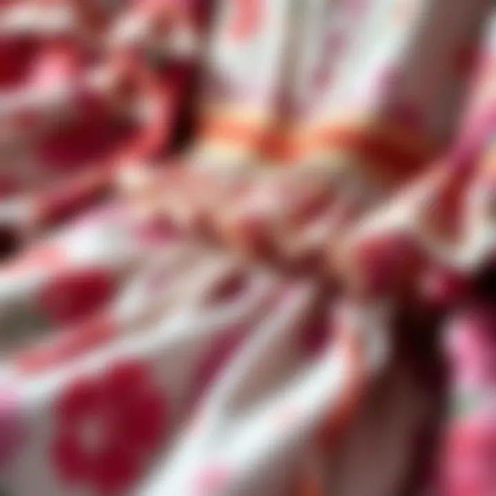 Textile Wonders of Bohemian Dresses A close-up of unique textile patterns used in bohemian dresses