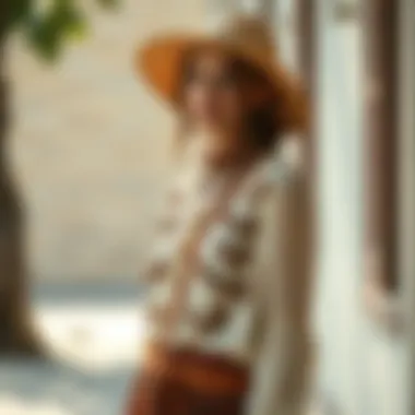 Layered Charm: The Essence of Bohemian Style A stylish model showcasing a layered bohemian outfit