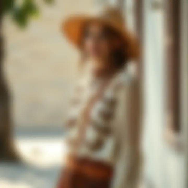 Layered Charm: The Essence of Bohemian Style A stylish model showcasing a layered bohemian outfit