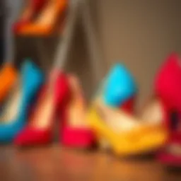 Vibrant collection of colorful heels