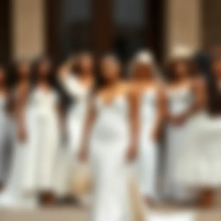 Diversity in Styling Size 30 White Dresses Diverse group showcasing different styles of size 30 white dresses