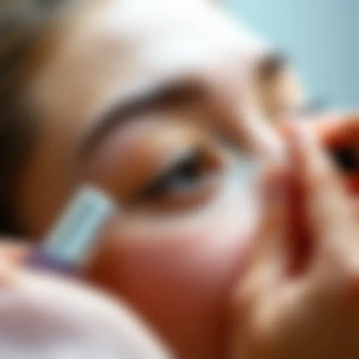 User applying My Lash Serum to eyelashes