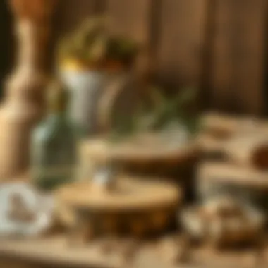 Various materials used in crafting farmhouse mini risers