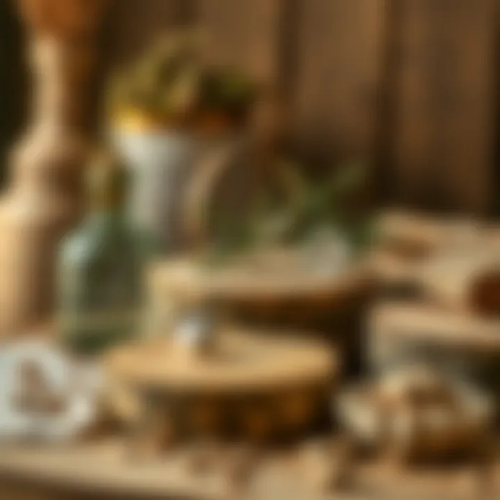 Various materials used in crafting farmhouse mini risers