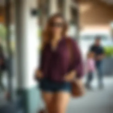 Casual flowy blouse styled for a day out