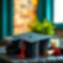 Creative graduation cap party favors displayed elegantly