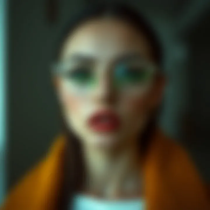 Fashion-Forward with Green Lashes Fashion-forward individual wearing green false lashes