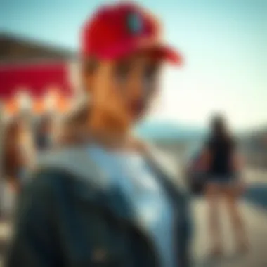 Fashionable pairing of the Italy baseball hat with casual attire