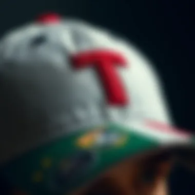 Close-up of intricate design elements of the hat