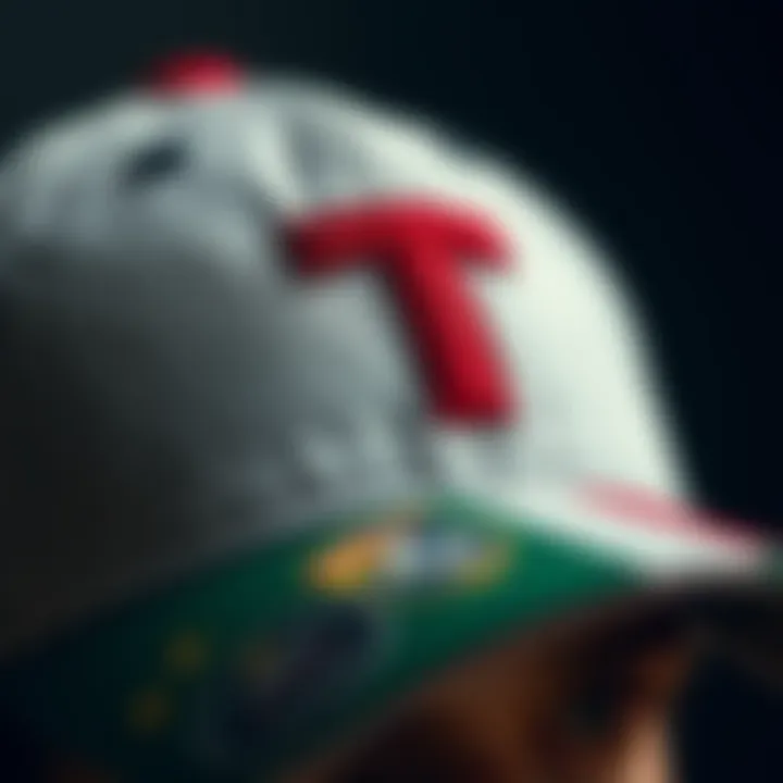 Close-up of intricate design elements of the hat