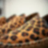 Intricate Leopard Patterns A close-up view of leopard espadrilles featuring intricate patterns and textures.