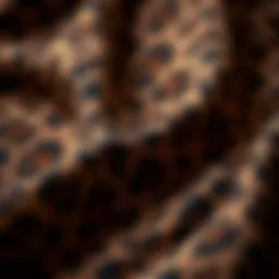 Close-up of leopard print fabric showcasing intricate patterns