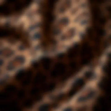 Close-up of leopard print fabric showcasing intricate patterns