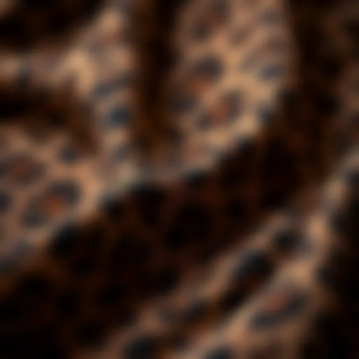 Close-up of leopard print fabric showcasing intricate patterns