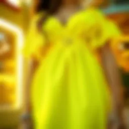 Vibrant neon summer outfit featuring a bright yellow dress